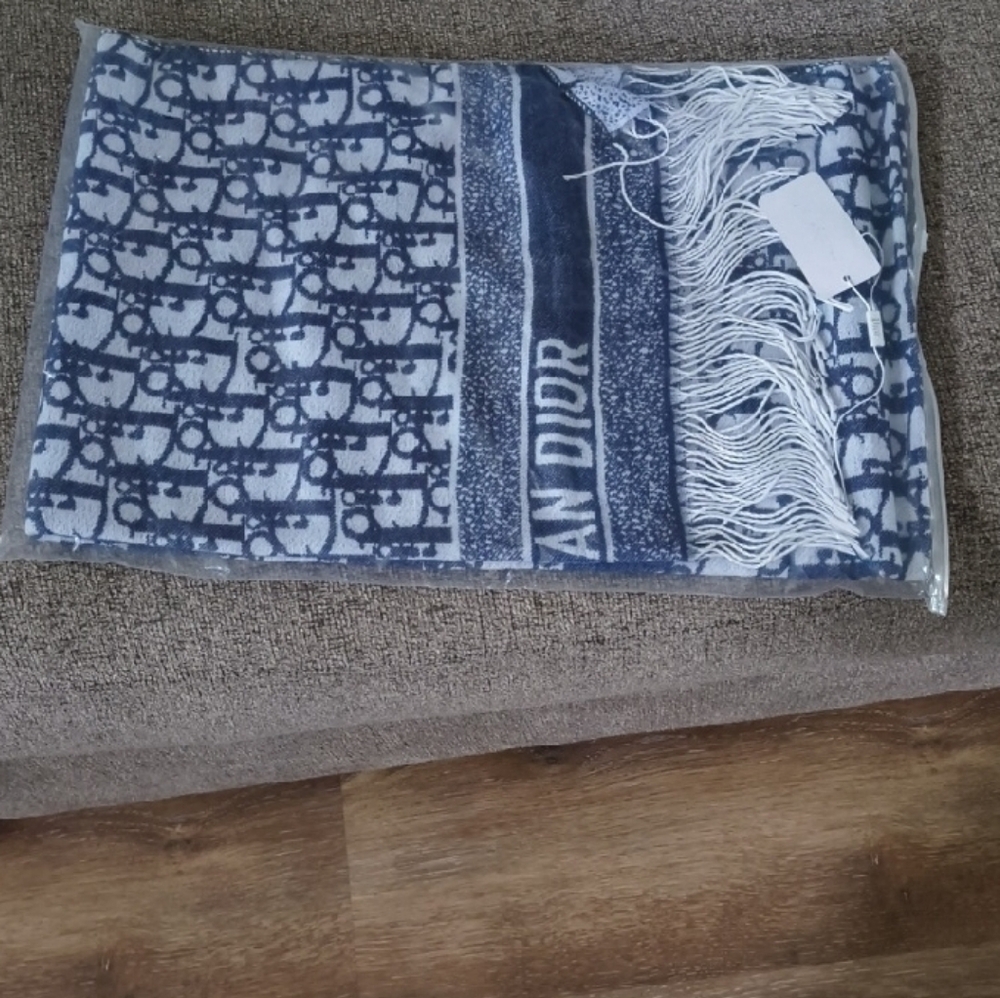 Dior Blue and White Scarf - Picture 3 of 6